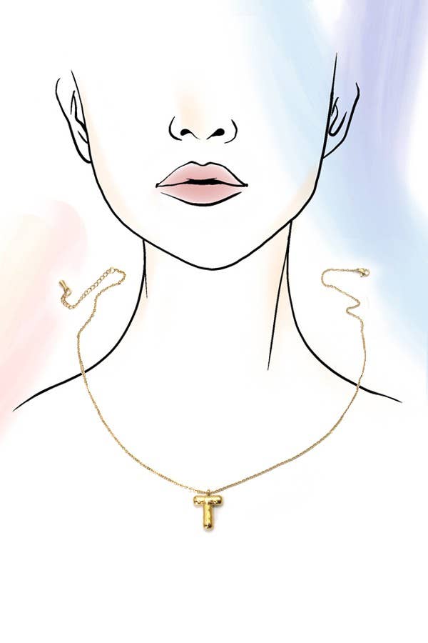 18K STAINLESS STEEL TARNISH FREE INITIAL NECKLACE |